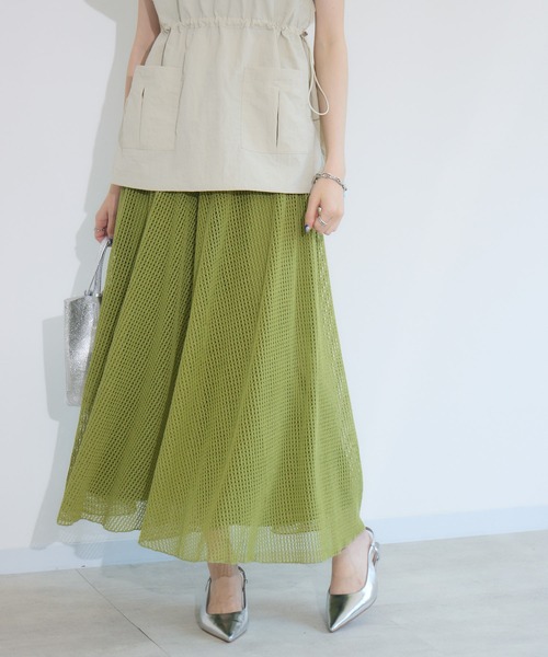 Paradise Picnic（パラダイスピクニック）の「メッシュスカート見えパンツ（その他パンツ・レディース・ブラック/グリーン/アイボリー・FREE）」の10枚目の写真