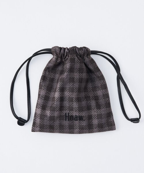 Whim Gazette（ウィムガゼット）の「【Hoaw.×Sampoコラボアイテム】 巾着（ハンドバッグ・レディース・グレー/ブラウン・FREE）」の8枚目の写真