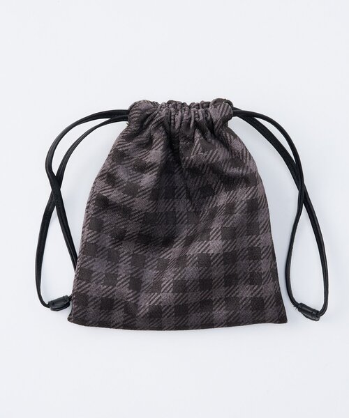 Whim Gazette（ウィムガゼット）の「【Hoaw.×Sampoコラボアイテム】 巾着（ハンドバッグ・レディース・グレー/ブラウン・FREE）」の9枚目の写真