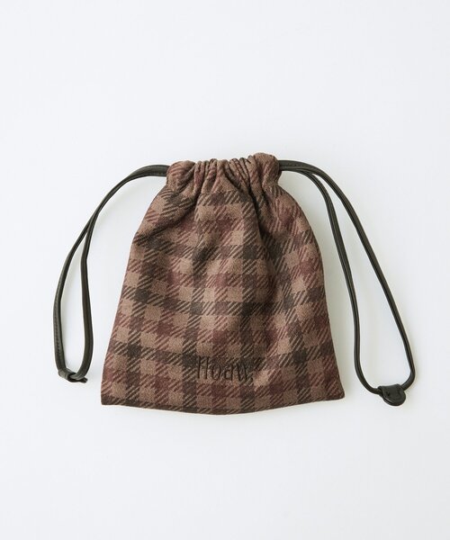 Whim Gazette（ウィムガゼット）の「【Hoaw.×Sampoコラボアイテム】 巾着（ハンドバッグ・レディース・グレー/ブラウン・FREE）」の7枚目の写真