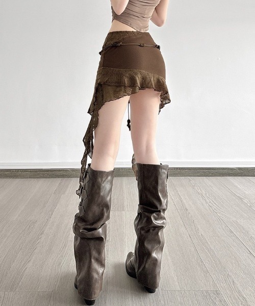 VIBGYOR(ヴィブジョー)の「【LAMPOON】グランジフリルミニスカート(スカート・レディース・モカ・SMALL/LARGE/MEDIUM)」の7枚目の写真