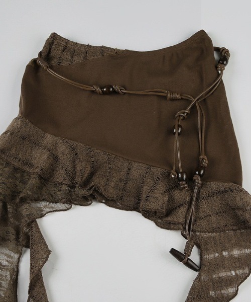VIBGYOR(ヴィブジョー)の「【LAMPOON】グランジフリルミニスカート(スカート・レディース・モカ・SMALL/LARGE/MEDIUM)」の13枚目の写真