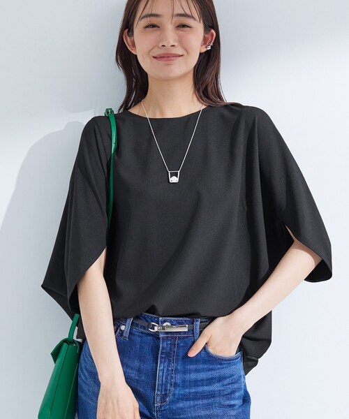 INDIVI(インディヴィ)の「【体型カバー/SETUP可能】ジョーゼット ドルマンブラウス(シャツ/ブラウス・レディース・ブラック/ブラウン系/ダークグレー/ホワイト・38/05/13/15 /34)」の2枚目の写真