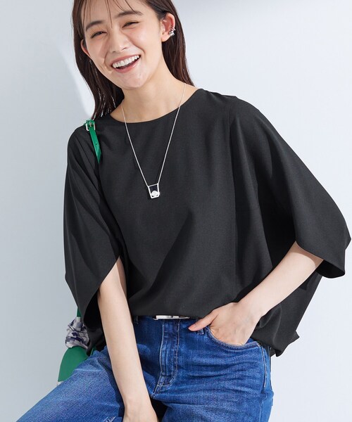 INDIVI(インディヴィ)の「【体型カバー/SETUP可能】ジョーゼット ドルマンブラウス(シャツ/ブラウス・レディース・ブラック/ブラウン系/ダークグレー/ホワイト・38/05/13/15 /34)」の14枚目の写真