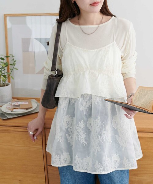 セール】刺繍レースキャミチュニック（チュニック）｜DISCOAT（ディス