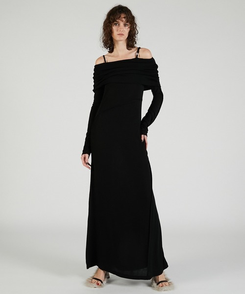 PRANK PROJECT（プランクプロジェクト）の「オフショルダーロングドレス / Off-the-shoulder Long Dress（ワンピース・レディース・ブラック/マルチ・FREE）」の2枚目の写真