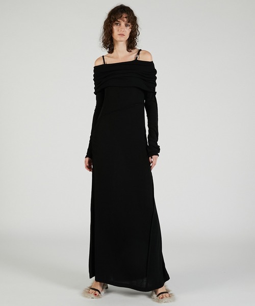 PRANK PROJECT（プランクプロジェクト）の「オフショルダーロングドレス / Off-the-shoulder Long Dress（ワンピース・レディース・ブラック/マルチ・FREE）」の9枚目の写真