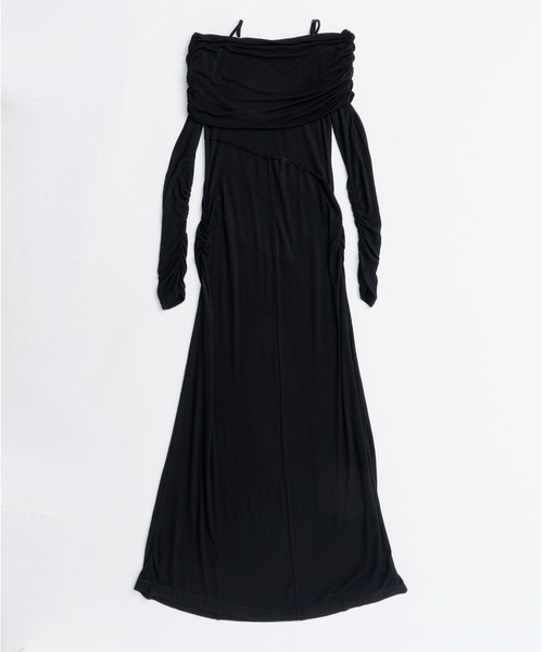 PRANK PROJECT（プランクプロジェクト）の「オフショルダーロングドレス / Off-the-shoulder Long Dress（ワンピース・レディース・ブラック/マルチ・FREE）」の14枚目の写真