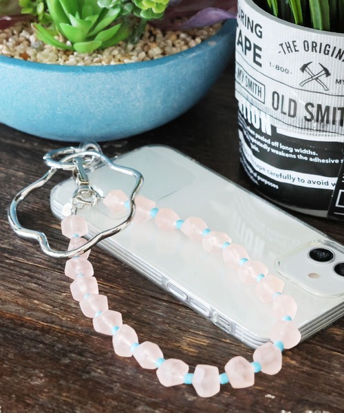 ニコバン ビーズフラワーハンドストラップ（キーホルダー）｜niko and