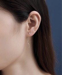 【Silver925】金属アレルギー対応 モチーフヘッドチェーンピアス