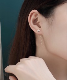【Silver925】金属アレルギー対応 モチーフヘッドチェーンピアス