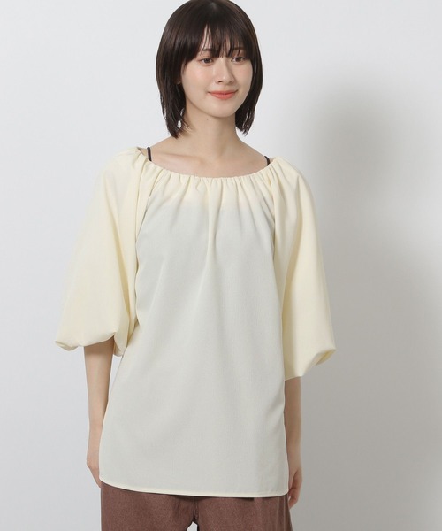 LAKOLE（ラコレ）の「クレープ袖バルーンブラウス / 580617（シャツ/ブラウス・レディース・マスタード/ブラウン/ブラック/アイボリー・FREE）」の3枚目の写真