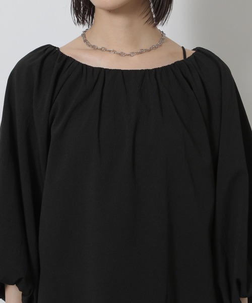 LAKOLE（ラコレ）の「クレープ袖バルーンブラウス / 580617（シャツ/ブラウス・レディース・マスタード/ブラウン/ブラック/アイボリー・FREE）」の6枚目の写真