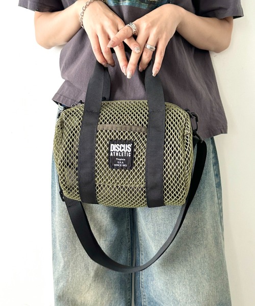 DISCUS（ディスカス）の「DISCUS/ディスカス メッシュ 2WAY ミニボストンバッグ/ショルダーバッグ 巾着/容量 約5リットル（ショルダーバッグ・レディース・ダークグレー/パープル/ブルー/ブラック/カーキ・FREE）」の9枚目の写真