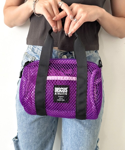 DISCUS（ディスカス）の「DISCUS/ディスカス メッシュ 2WAY ミニボストンバッグ/ショルダーバッグ 巾着/容量 約5リットル（ショルダーバッグ・レディース・ダークグレー/パープル/ブルー/ブラック/カーキ・FREE）」の20枚目の写真