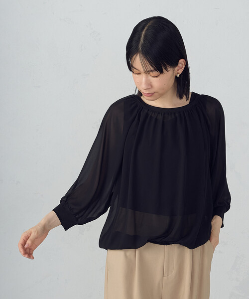 COMME CA ISM(コムサイズム)の「【オンライン・店舗限定】バルーンスリーブ ブラウス+タンクトップ(シャツ/ブラウス・レディース・グリーン/ブラウン/ブラック・LARGE/MEDIUM)」の8枚目の写真