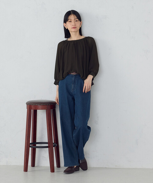 COMME CA ISM(コムサイズム)の「【オンライン・店舗限定】バルーンスリーブ ブラウス+タンクトップ(シャツ/ブラウス・レディース・グリーン/ブラウン/ブラック・LARGE/MEDIUM)」の9枚目の写真