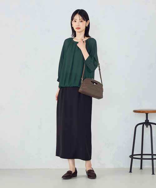 COMME CA ISM(コムサイズム)の「【オンライン・店舗限定】バルーンスリーブ ブラウス+タンクトップ(シャツ/ブラウス・レディース・グリーン/ブラウン/ブラック・LARGE/MEDIUM)」の13枚目の写真