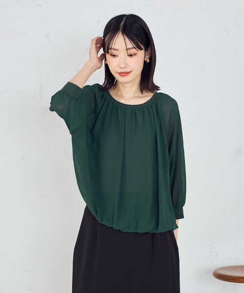 COMME CA ISM(コムサイズム)の「【オンライン・店舗限定】バルーンスリーブ ブラウス+タンクトップ(シャツ/ブラウス・レディース・グリーン/ブラウン/ブラック・LARGE/MEDIUM)」の15枚目の写真