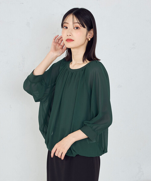 COMME CA ISM(コムサイズム)の「【オンライン・店舗限定】バルーンスリーブ ブラウス+タンクトップ(シャツ/ブラウス・レディース・グリーン/ブラウン/ブラック・LARGE/MEDIUM)」の16枚目の写真