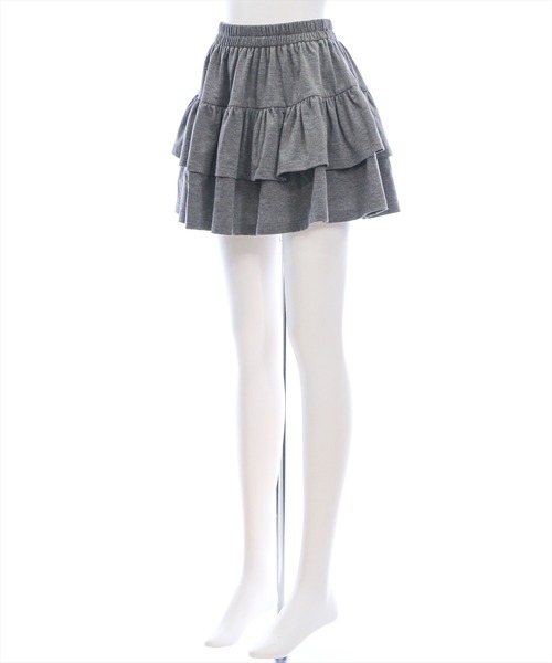 clear（クリア）の「2段ティアードスウェットミニスカート[フレンチ ガーリー フェミニン 着回し抜群]≪AW新作≫（スカート・レディース・グレー/チャコールグレー/ブラック・F）」の6枚目の写真