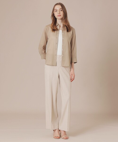 MACKINTOSH LONDON（マッキントッシュ ロンドン）の「【WEB・一部店舗限定】ピケボイルブラウス（シャツ/ブラウス・レディース・ベージュ/ネイビー・38/40）」の4枚目の写真