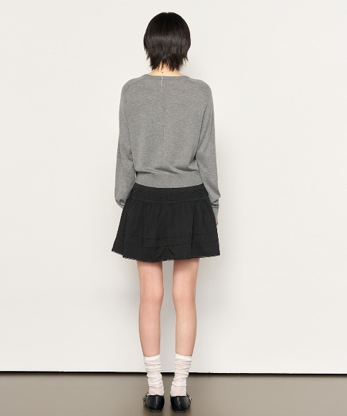GENERAL IDEA(ジェネラルアイデア)の「GENERAL IDEA/ジェネラルアイディア lace volume shirring mini skirt ミニスカート(スカート・レディース・ブラック/ホワイト・M/L)」の10枚目の写真