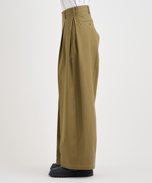 KHOKI / コッキ】Tuck-detail cotton pants（チノパンツ