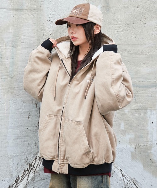 WEGO/【25年秋冬新作】ワーカーズボアフードブルゾン（ブルゾン