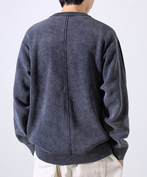 GLOSTER(グロスター)の「【縫製が魅せる主役ディテール】表リンキングクルーニット アシッド加工(ニット/セーター・メンズ・インディゴブルー/ブラック/グレイッシュベージュ・S/M/L)」の6枚目の写真