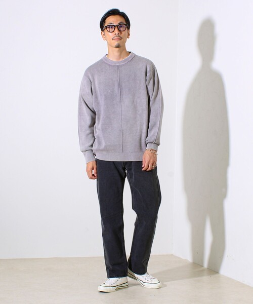 セール】【縫製が魅せる主役ディテール】表リンキングクルーニット