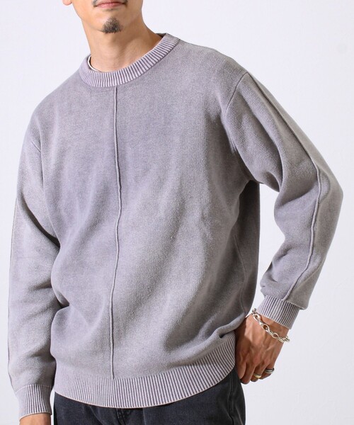 GLOSTER(グロスター)の「【縫製が魅せる主役ディテール】表リンキングクルーニット アシッド加工(ニット/セーター・メンズ・インディゴブルー/ブラック/グレイッシュベージュ・S/M/L)」の19枚目の写真