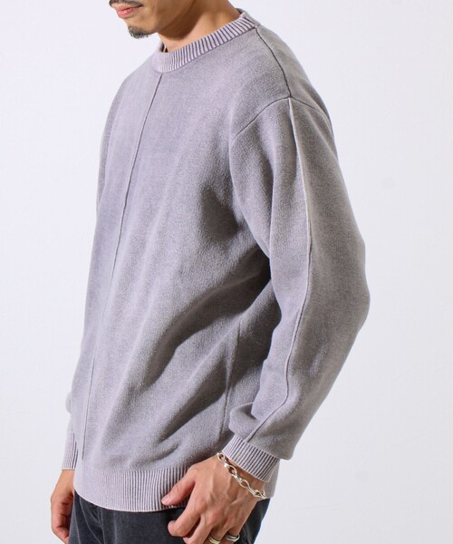 GLOSTER(グロスター)の「【縫製が魅せる主役ディテール】表リンキングクルーニット アシッド加工(ニット/セーター・メンズ・インディゴブルー/ブラック/グレイッシュベージュ・S/M/L)」の20枚目の写真