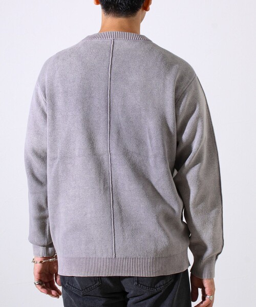 GLOSTER(グロスター)の「【縫製が魅せる主役ディテール】表リンキングクルーニット アシッド加工(ニット/セーター・メンズ・インディゴブルー/ブラック/グレイッシュベージュ・S/M/L)」の21枚目の写真