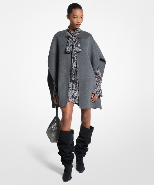 ダブルフェイス ウールブレンド ケープ（その他アウター）｜MICHAEL