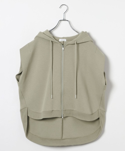 LEPSIM（レプシィム）の「パフエアWZIPベスト　582438（ベスト・レディース・トップグレー/アイボリー/ブラック/ブラウン/セージグリーン・FREE）」の5枚目の写真