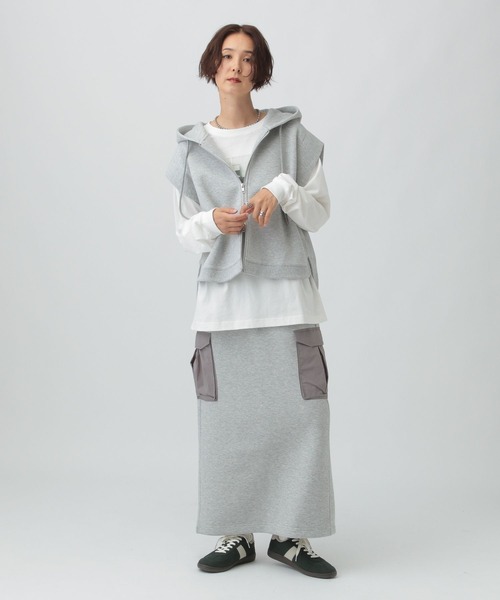 LEPSIM（レプシィム）の「パフエアWZIPベスト　582438（ベスト・レディース・トップグレー/アイボリー/ブラック/ブラウン/セージグリーン・FREE）」の7枚目の写真