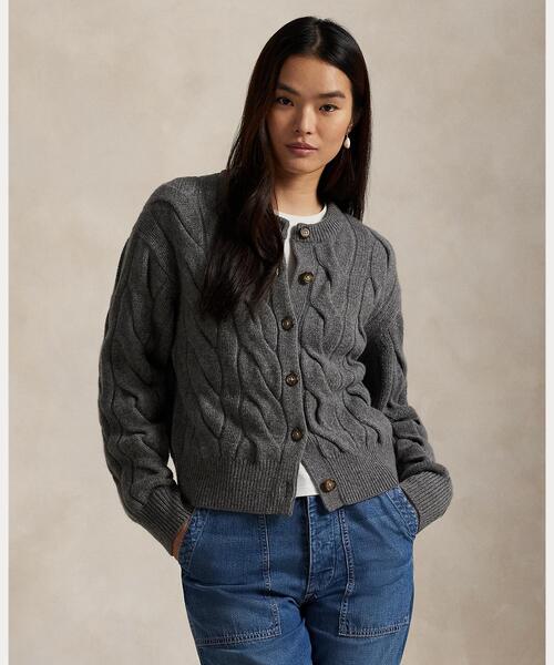 【カシミヤ 100%】Polo by Ralph Lauren カーディガン ケーブルニット ウールカシミヤ カーディガン｜ポロ ラルフ