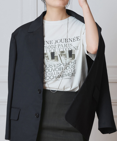 IENA LA BOUCLE（イエナラブークル）の「IENA LA BOUCLE ウールモヘヤ2Bジャケット（テーラードジャケット・レディース・ブラック・FREE）」の5枚目の写真