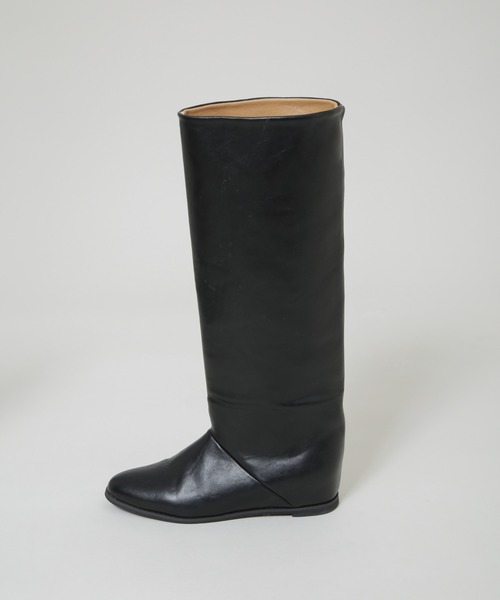 NANO universe（ナノユニバース）の「ワイドシャフトインヒールブーツ（ブーツ・レディース・ブラック・38/37/36）」の4枚目の写真