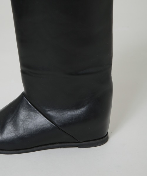 NANO universe（ナノユニバース）の「ワイドシャフトインヒールブーツ（ブーツ・レディース・ブラック・38/37/36）」の7枚目の写真