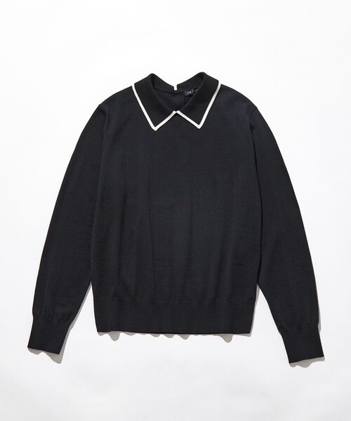 23区　【洗える】ウーステッドウール ポロニット　グレー 洗える】ウーステッドウール ポロニット（ニット/セーター）｜23区