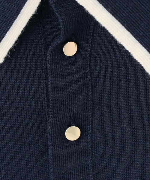 23区（ニジュウサンク）の「【洗える】ウーステッドウール ポロニット（ニット/セーター・レディース・ライトグレー系/ネイビー系/ブラック系・38/40）」の4枚目の写真