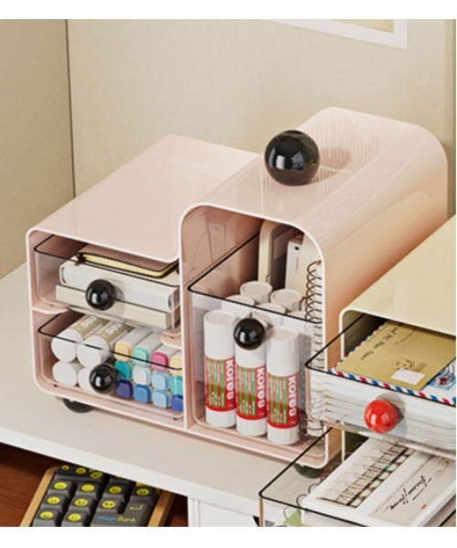 Jelly moo（ジェリームー）の「【 Jelly moo / ジェリームー 】 ラウンド カラフル 引き出し 収納（収納グッズ・レディース・ピンク/ブラック/アイボリー・FREE）」の3枚目の写真