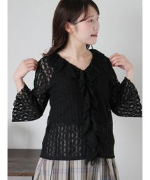 レースフリルカーディガン