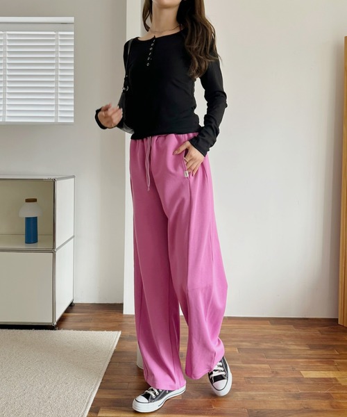 A.D.C.L.(エーディーシーエル)の「バレルシルエット ポンチスウェットパンツ(スウェットパンツ・レディース・ブラック/イエロー/グリーン/ピンク/ベージュ系・L/M)」の9枚目の写真