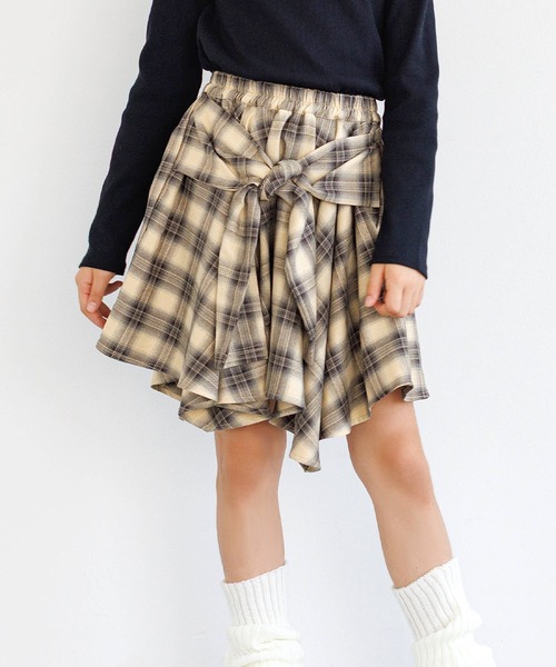 coca(coca)(コカ)の「キッズ チェックシャツ腰巻風スカート(スカート・キッズ・A/B・120/150/130/140)」の2枚目の写真