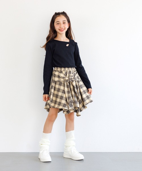 coca(coca)(コカ)の「キッズ チェックシャツ腰巻風スカート(スカート・キッズ・A/B・120/150/130/140)」の3枚目の写真