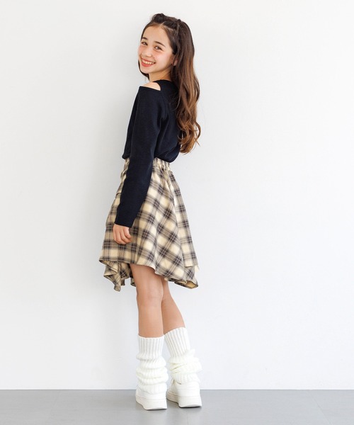 coca(coca)(コカ)の「キッズ チェックシャツ腰巻風スカート(スカート・キッズ・A/B・120/150/130/140)」の5枚目の写真