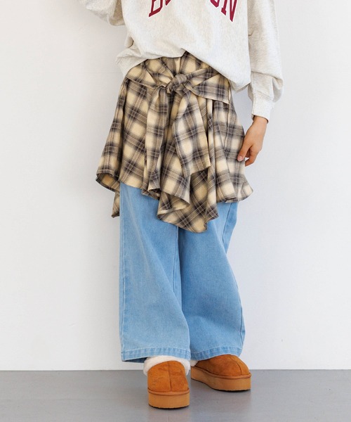 coca(coca)(コカ)の「キッズ チェックシャツ腰巻風スカート(スカート・キッズ・A/B・120/150/130/140)」の6枚目の写真